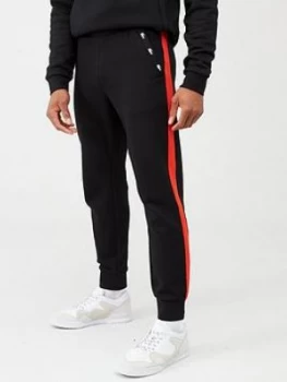 Image of Lacoste Sports Sports Tape Logo Joggers - Black