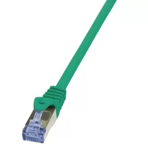 image of LogiLink 0.5m Cat.6A 10G S/FTP networking cable Green Cat6a S/FTP...