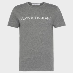 Image of CK Jeans Mens Core Institutional Logo T-Shirt - Grey Heather - M