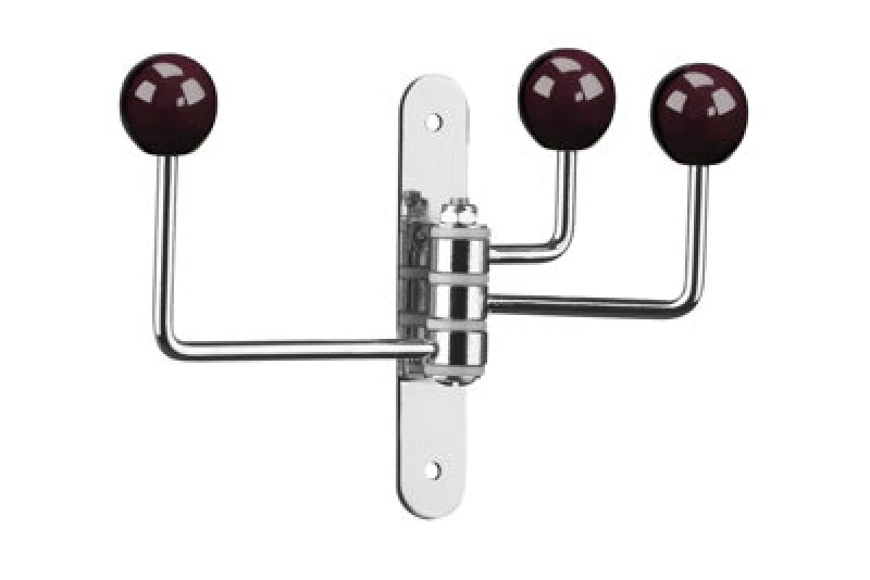 Image of Premier Housewares Purple Ceramic Balls 3 Hook Wall Hanger Purple