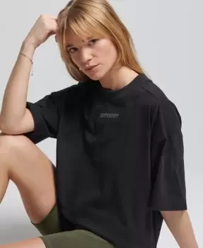 Image of Superdry Womens Code Tech Oversized Boxy T-Shirt Black - Size: 10