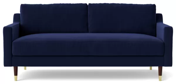 image of Swoon Rieti Velvet 2 Seater Sofa - Ink Blue