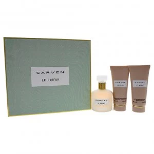 image of Carven Le Parfum Gift Set 100ml Eau de Parfum + 100ml Body Milk + 100ml Shower Gel