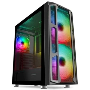 Image of GameMax F15M Full Tower 1 x USB 3.0 / 2 x USB 2.0 Tempered Glass Side Window Panels With Mesh Front Panel Black Case with...
