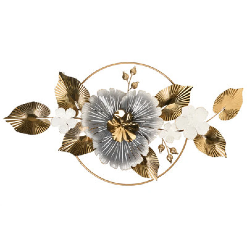 Image of Beliani Wall Decor Flower Terbium Metal 56cm Gold
