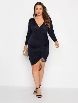 Image of Yours Party Gathered Wrap Dress - Blue Size 14, Women