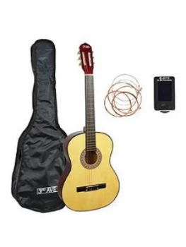 image of 3Rd Avenue Full Size Classical Guitar Pack - Natural With Free Online Music Lessons