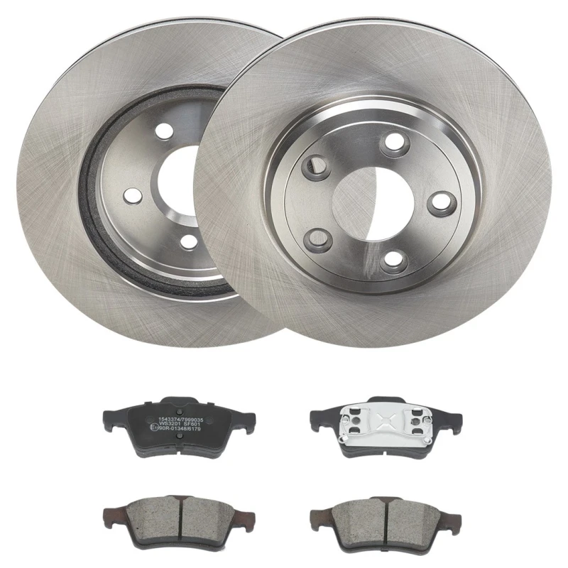Image of RIDEX 3405B2397 Brake disc and pads set Rear Axle, Brake Disc Type: internally vented, not prepared for wear warning indicator Brake Set,disc brakes