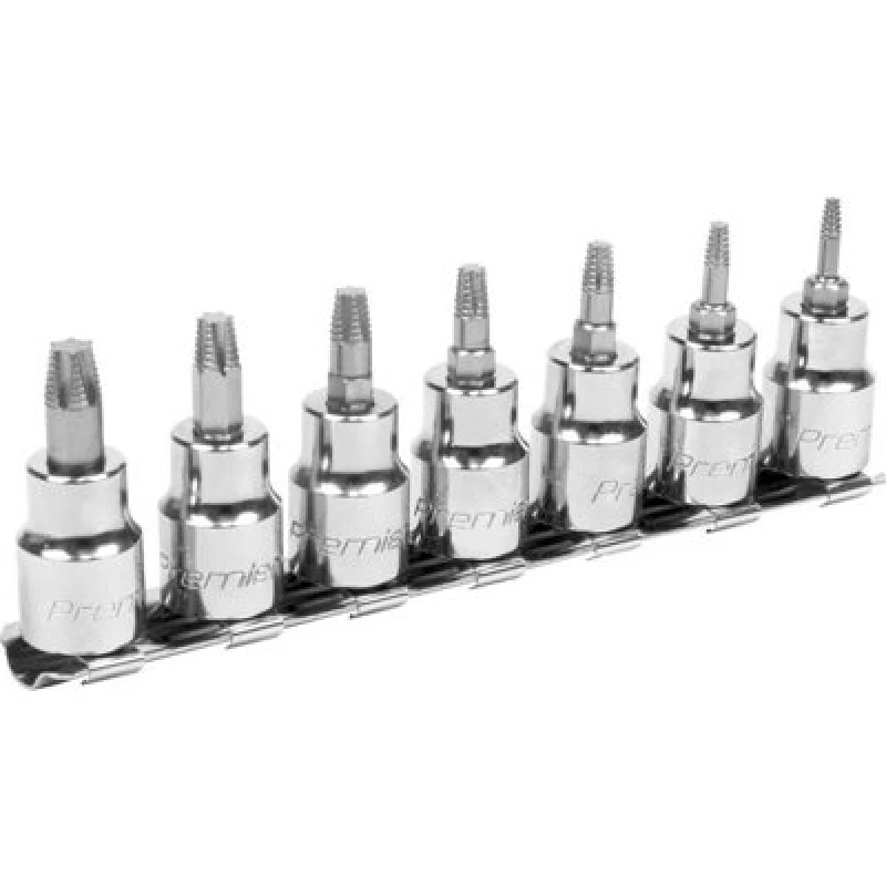 Image of Loops 7pc TRX Star Socket Bit Set - 3/8" Square Drive - Damaged & Stripped Bolt Screws Multi