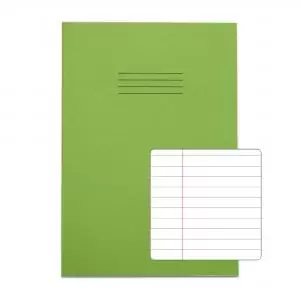 Image of RHINO A4 Exercise Book 80 Pages 40 Leaf Light Green 8mm Lined with