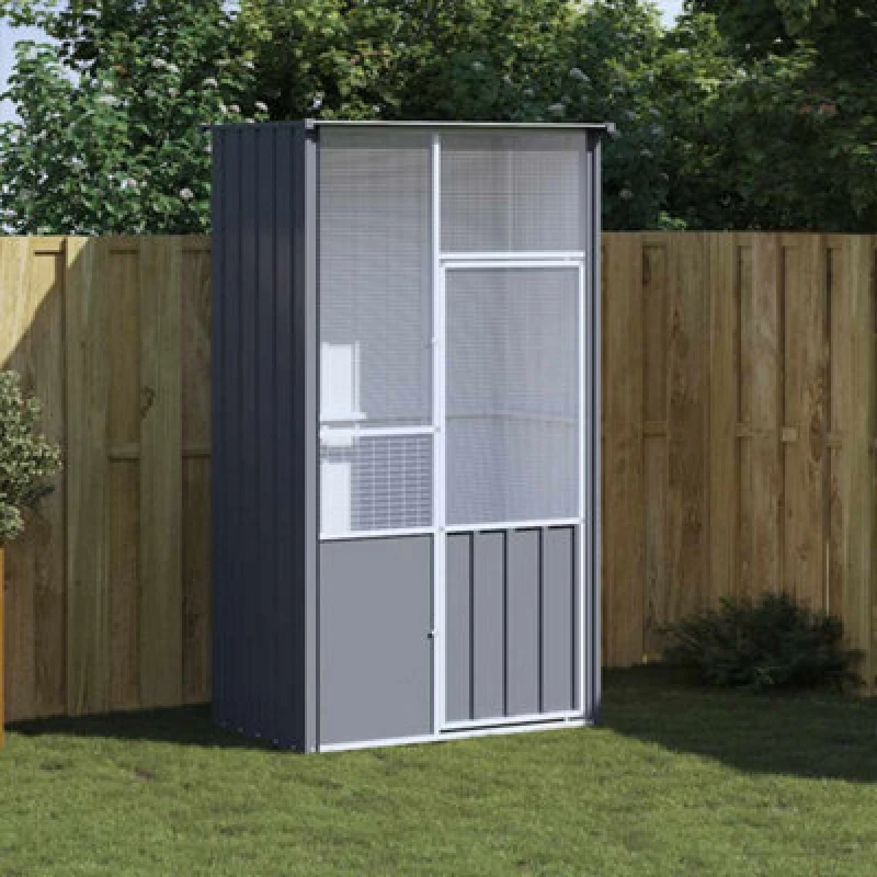 Image of vidaXL Bird Cage Anthracite 115x78x200cm Galvanised Steel, Grey 172342