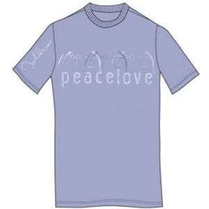 Image of John Lennon Tee Shirt: Peace & Love Light Blue: XXL
