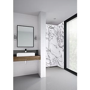 image of Mermaid Elite Marmo Migliore Post Form Single Shower Panel 2420 x 1200mm