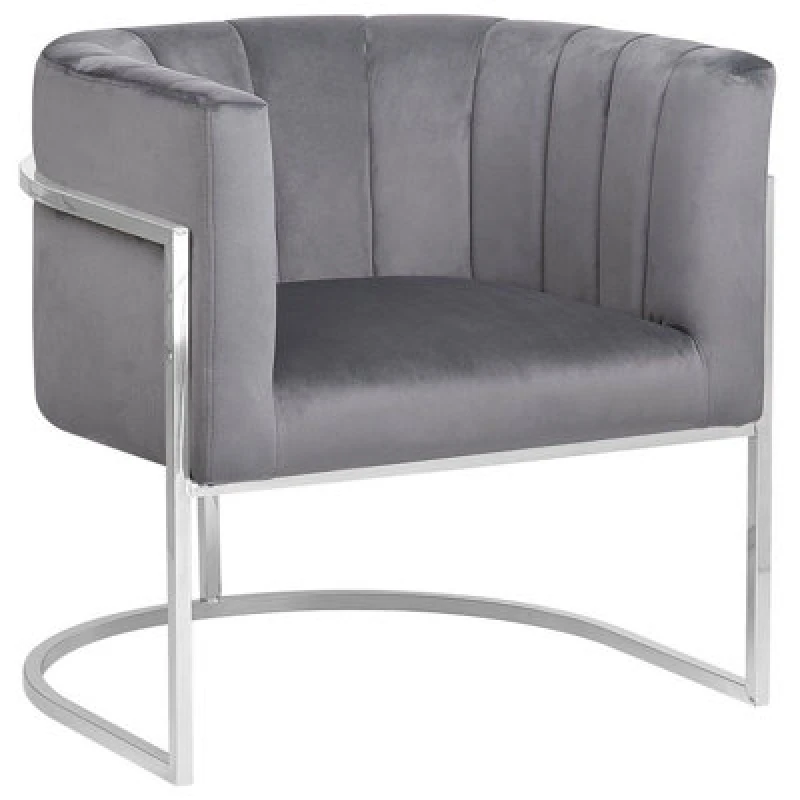 Image of Beliani Armchair Larvik Velvet Grey