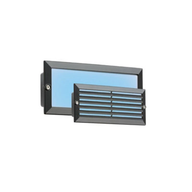 Image of Netlighting Blue LED Recessed Brick Light Black Fascia 230V IP54 5W Black