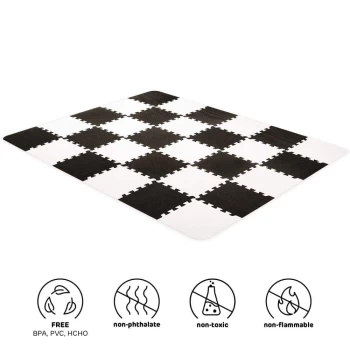 image of Kinderkraft Luno Foam Floor Tiles - Black