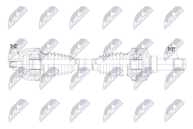 Image of NTY NPW-BM-235 Drive shaft Automatic Transmission, Rear Axle Right Drive Shaft (13)