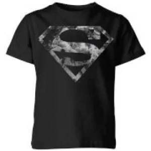 image of DC Originals Marble Superman Logo Kids T-Shirt - Black - 11-12 Years