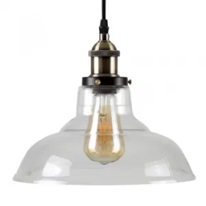 image of Wallace Steampunk Electric Pendant with Clear Glass Shade