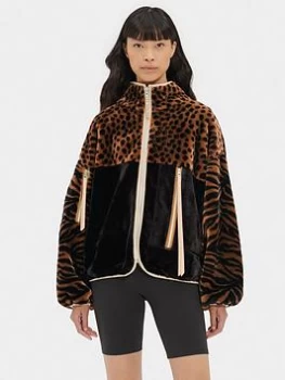 Image of UGG Marlene Sherpa Animalia Jacket - Butterscotch, Butterscotch, Size L, Women