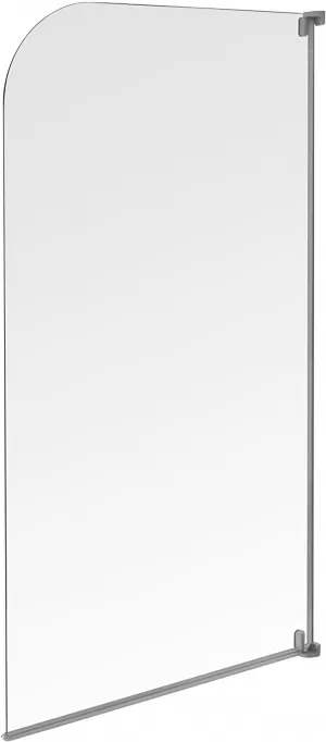 Aqualux Aqua 3 Half Frame Radius Bath Screen - White Hinge