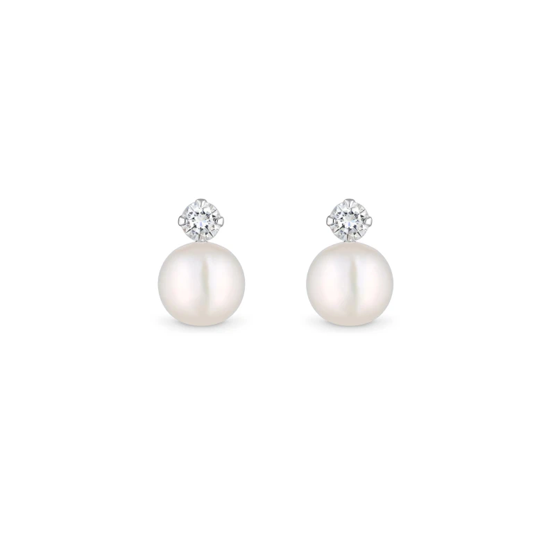 Image of Simply Silver Sterling Silver 925 Pearl and Cubic Zirconia Studs Jewellery Sets One Size Silver 71571811000