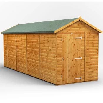 Image of 18x6 Power Windowless Apex Garden Shed - Brown