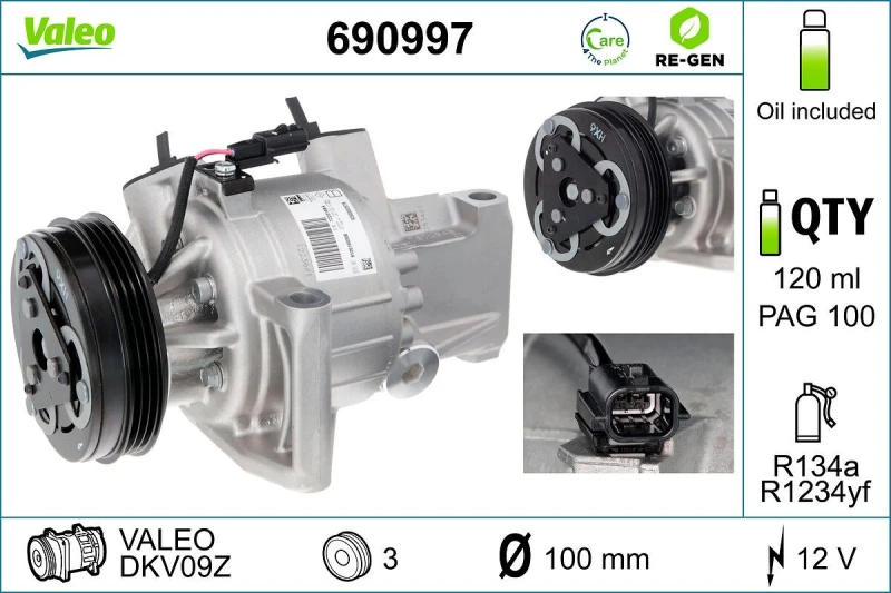 Image of Air conditioning compressor VALEO 690997