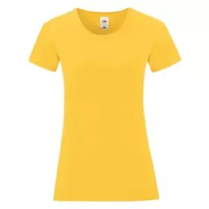 Image of Fruit Of The Loom Womens/Ladies Iconic T-Shirt (XS) (Sunflower Yellow)