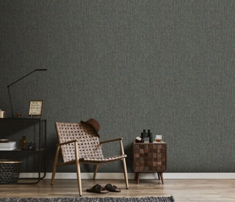 Image of Erismann Wallpaper Shadow Veil Anthracite