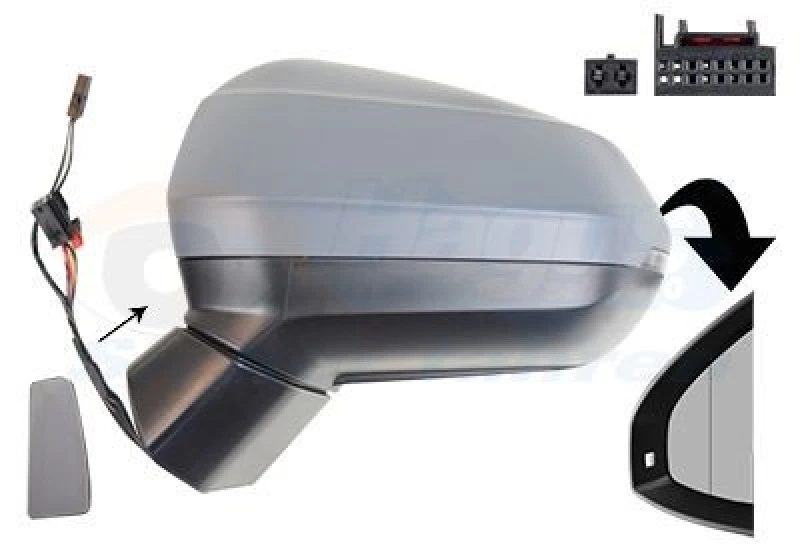 Image of VAN WEZEL Wing mirror VAN WEZEL 0372825