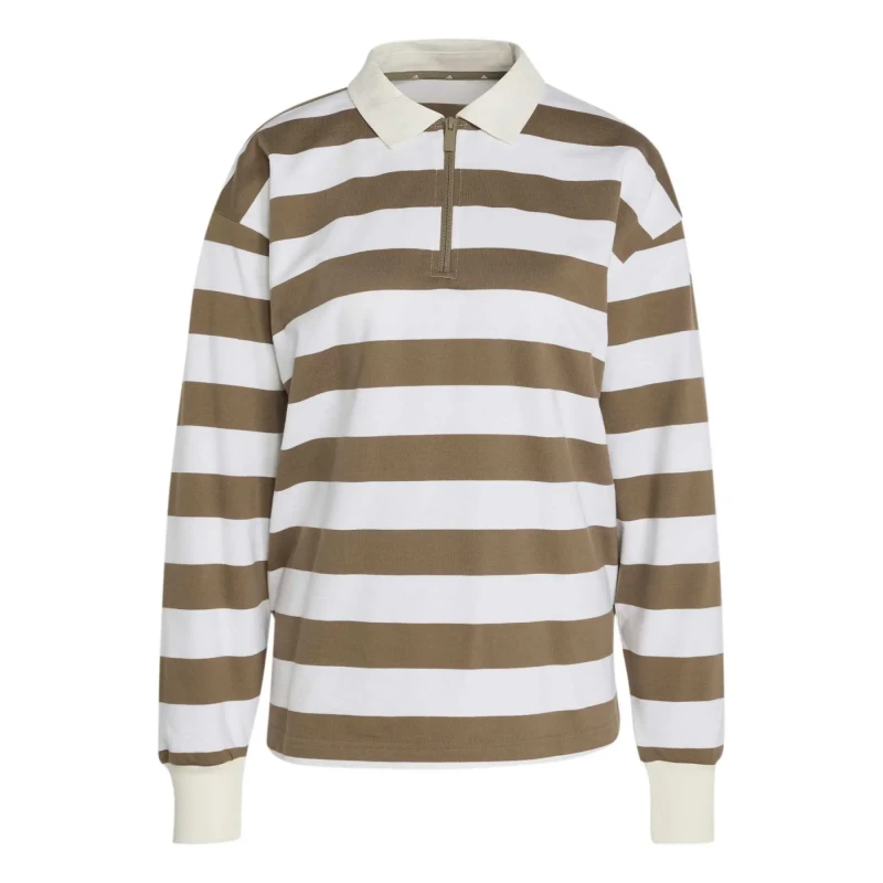Image of Adidas Womens long-sleeved polo shirt adidas Essentials Contemporary Beige Female L