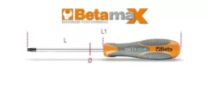 Image of Beta Tools 1297TX Beta MAX Torx Screwdriver T10 x 80mm 012970010