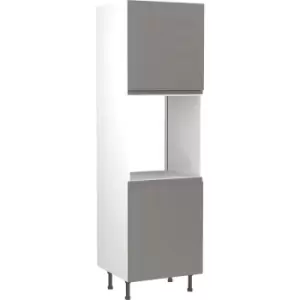 Image of Kitchen Kit Flatpack J-Pull Kitchen Cabinet Tall Single Oven Unit Super Gloss 600mm in Dust Grey MFC