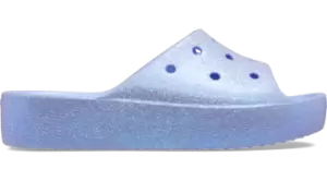 Image of Crocs Classic Platform Glitter Slides Women Moon Jelly 3
