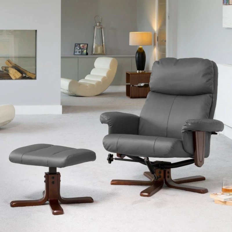 Image of Artemis Home Woodacre Swivel Recliner in Grey Grey Unisex