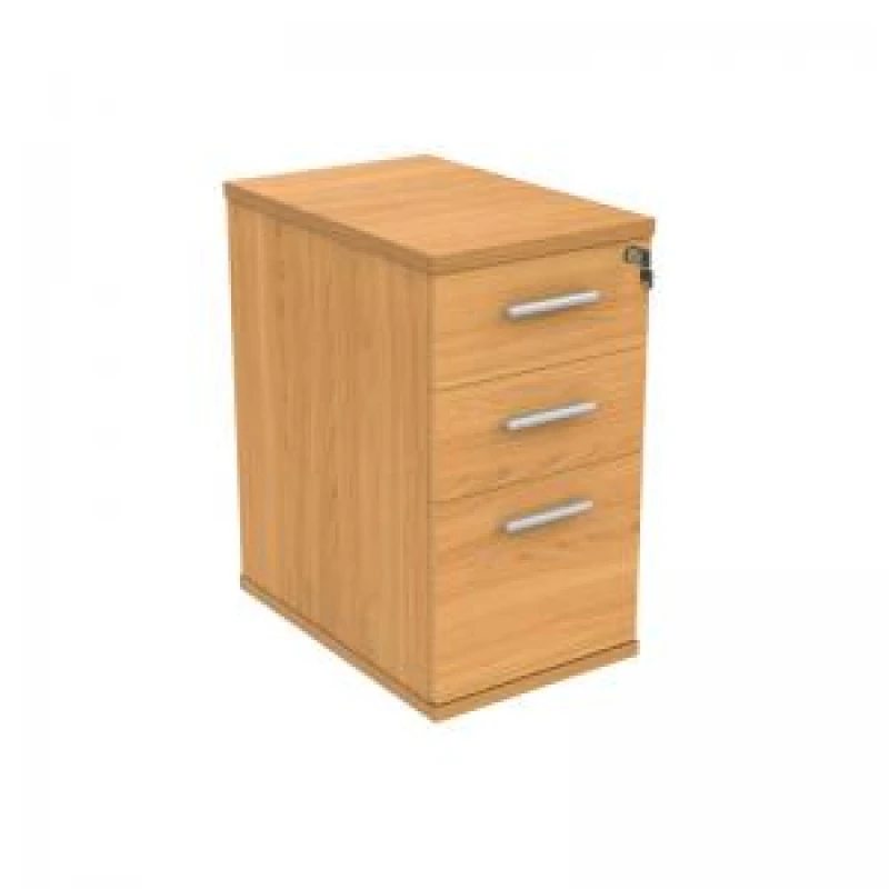 Image of Astin 3 Drawer Desk High Pedestal Lockable 404x600x730mm Norwegian Beech KF77714