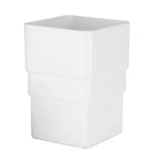 Image of Polypipe Square Downpipe Connector - 65mm - White
