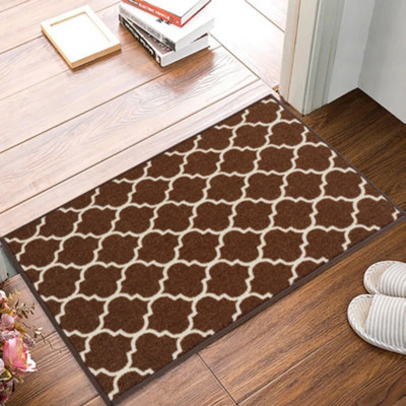 Image of Smart Living Smart Living Trellis Heavy Duty Machine Washable Hallway Kitchen Non Slip Door Mat in Dark Brown Size: 40cm x 60cm Dark Brown 40cm x 60