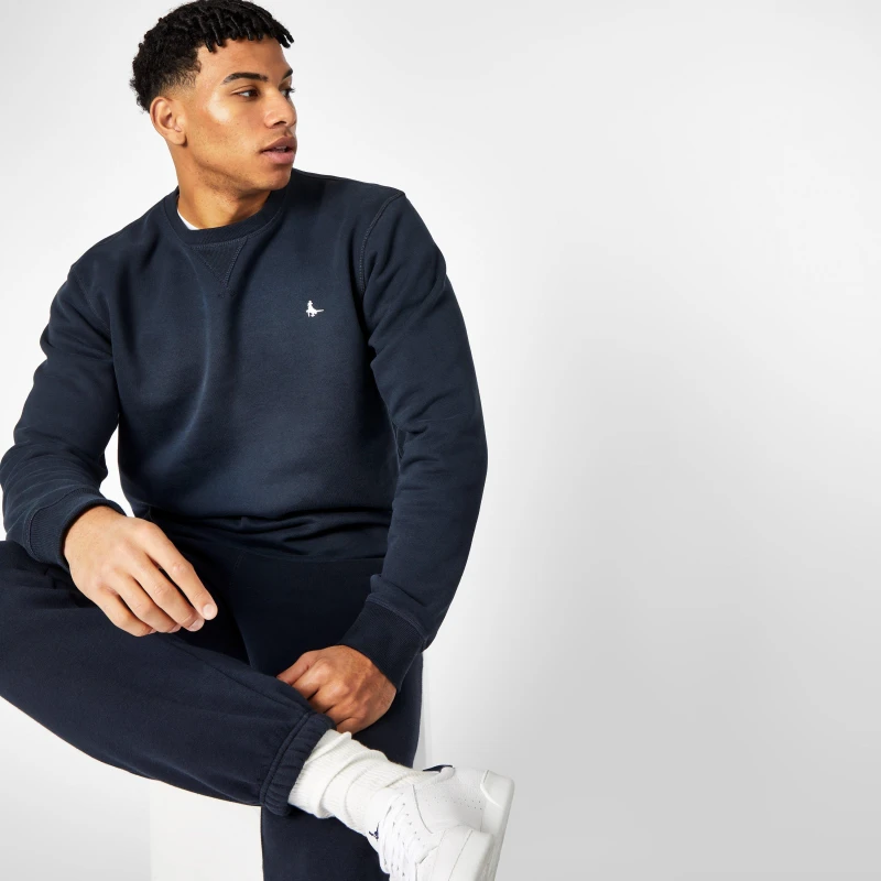 Image of Jack Wills Belvue Logo Sweatshirt - Blue Blue XS