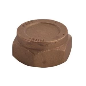 image of Plumbsure Brass Blanking Cap Nut Dia15mm