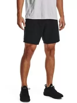 image of Under Armour Training Woven Graphic Shorts - Black/White