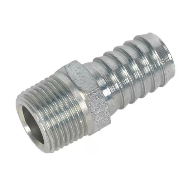 Image of Genuine SEALEY AC42 Screwed Tailpiece Male 3/8BSPT - 1/2 Hose Pack of 5