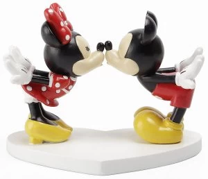 Image of Mickey Mouse Minnie & Mickey Kissing Statue multicolor
