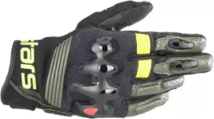 image of Alpinestars Halo Motorcycle Gloves, black-yellow, Size 2XL, black-yellow, Size 2XL