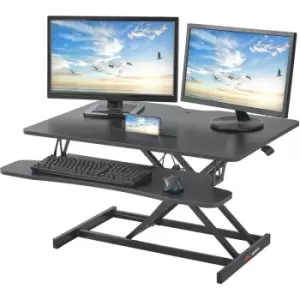 image of Standing Desk Converter, Two-Tier Stand up Desk Riser, 36" Large Rectangular Sit to Stand Desk Converter, 5.5-20.1 inch Adjustable Height, for