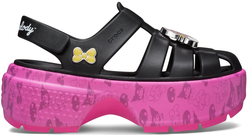 Image of Crocs Unisex Hello Kitty and Friends My Melody and Kuromi Stomp Sandals Multi W5/M4