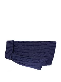 image of Happy Pet Charlton Cable Knit Midnight Blue Dog Jumper Small Polyester