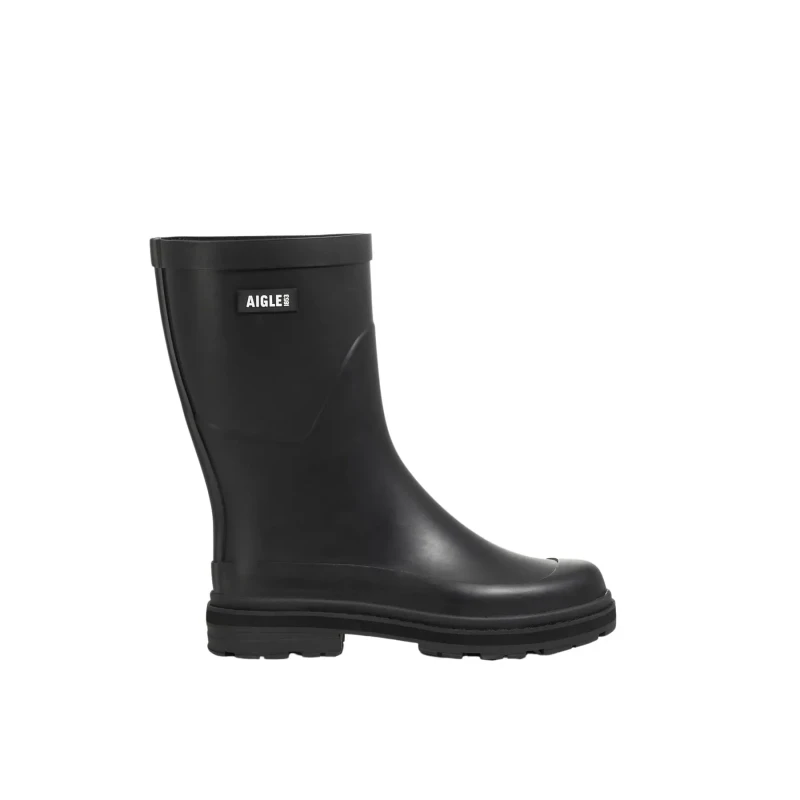 Image of Aigle Mid Rain M Rubber Mens Ankle Boots - Noir - Size:UK 7.5