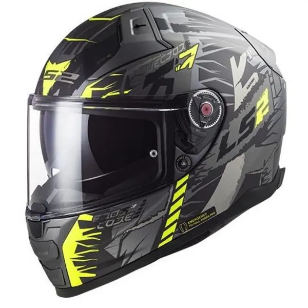 Image of LS2 Ff811 Vector II Techbot M.Titan.H-V Yell. Full Face Helmet Size XXS